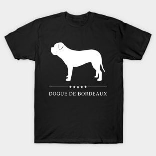 Dogue de Bordeaux Dog White Silhouette T-Shirt